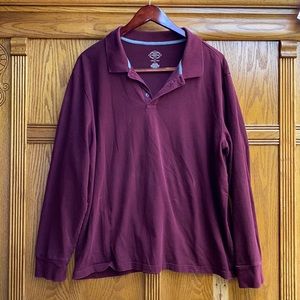 St. John’s Bay Legacy Polo Shirt Long Sleeve Size XL Maroon